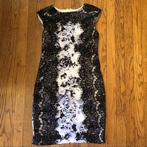 Saks Bodycon Floral Lace Dress Size 4 NWT